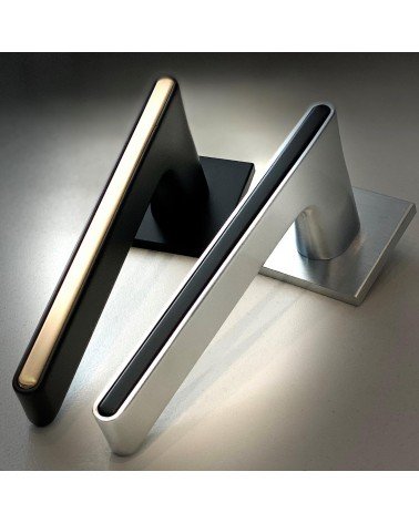 Black and gold Ferrara square door handle - designer handle