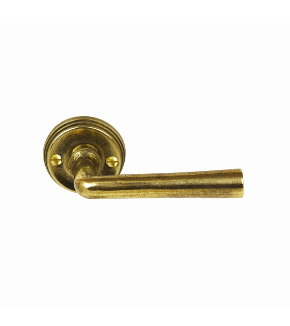 Round industrial door handle in natural brass M18/ R1-DIN-38mm - design handle