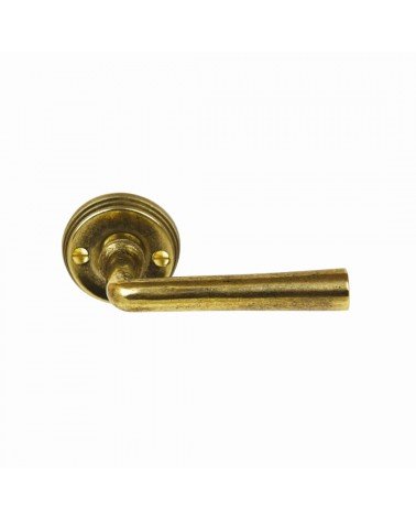 Round industrial door handle in natural brass M18/ R1-DIN-38mm - design handle