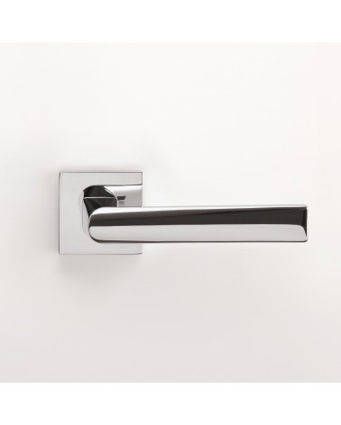ADANA polished chrome door handle design handle fitted on a door