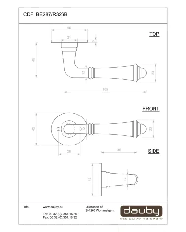Black iron 287 door handle - designer handle