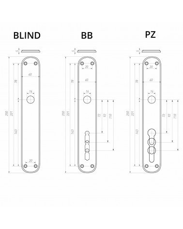 Black iron 287 door handle - designer handle