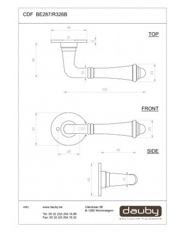 Black iron 287 door handle - designer handle