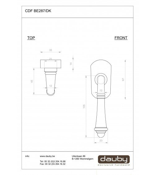 Retro - industrial round iron 287 window handle - designer handle