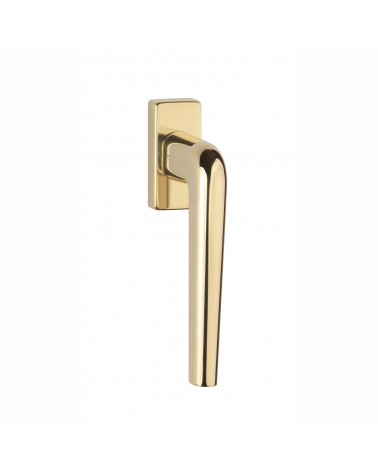 Polished brass FUNKIA window handle design ironmongery