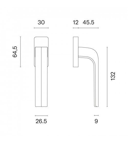 Black JENA window handle design handle