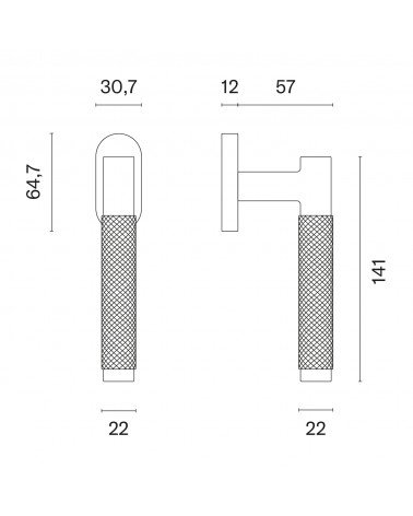 MOLINIA window handle with dimensions