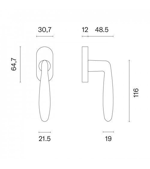 VERBENA black window handle design handle
