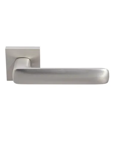 Écir zamak door handle in satin nickel finish