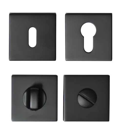 Écir zamak door handle with black finish