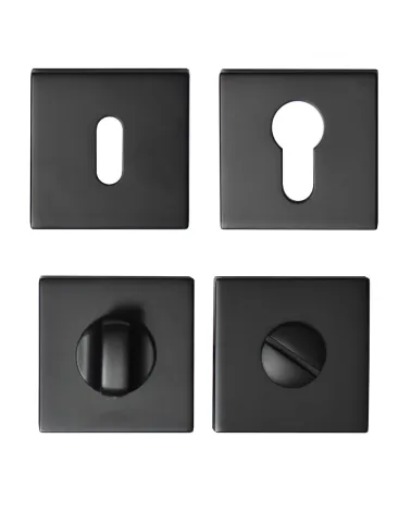 Écir zamak door handle with black finish