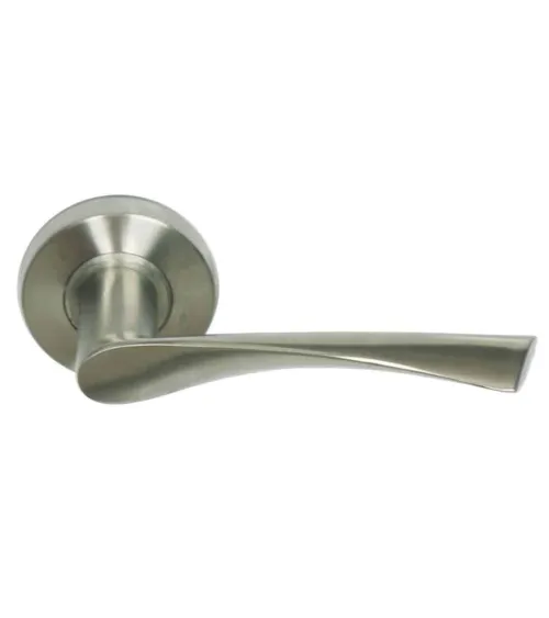 St Macaire door handle in matt brushed stainless steel — Stainless steel