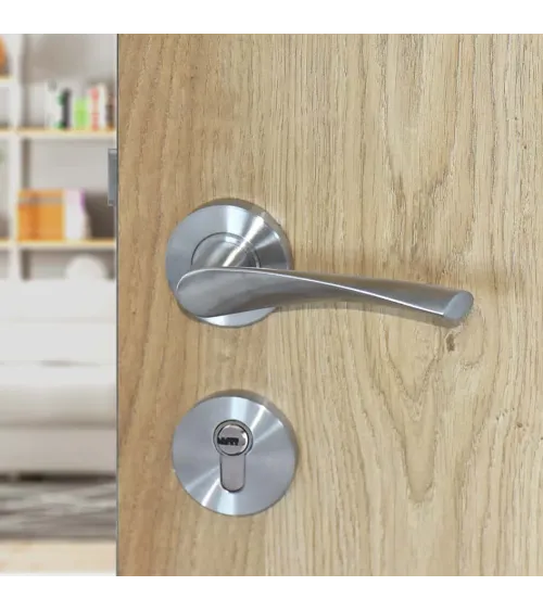 Poignée de porte St Macaire en inox brossé mat