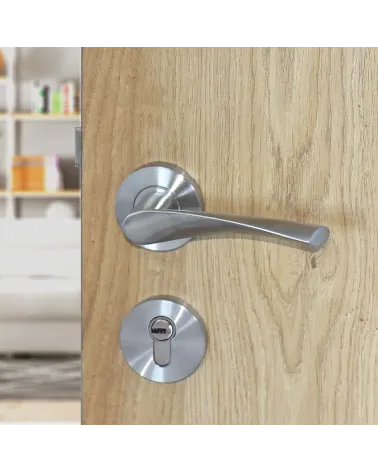 Poignée de porte St Macaire en inox brossé mat