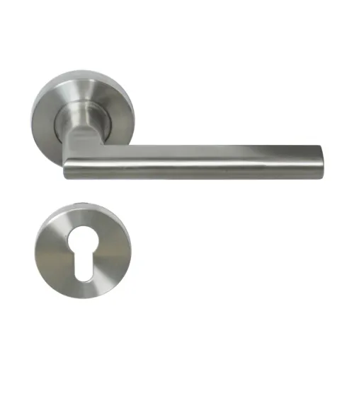 NEW PYLA 316 stainless steel door handle on a round rose | MillaPoignees