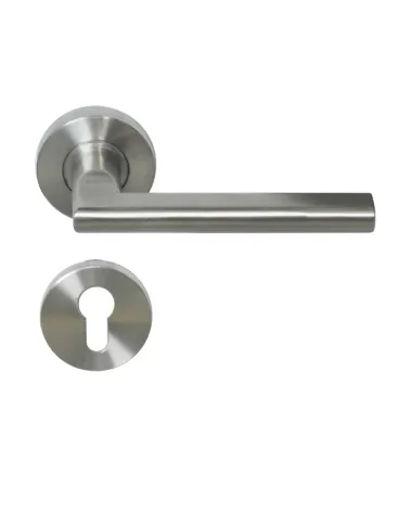 NEW PYLA 316 stainless steel door handle on a round rose | MillaPoignees