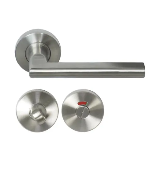 NEW PYLA 316 stainless steel door handle on a round rose | MillaPoignees