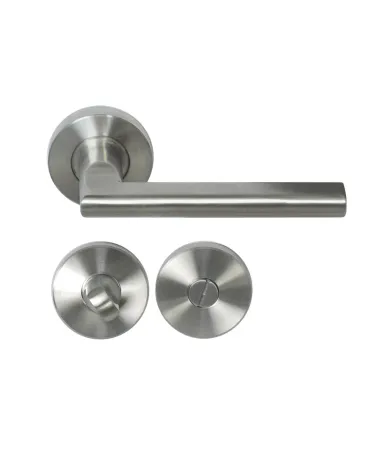 NEW PYLA 316 stainless steel door handle on a round rose | MillaPoignees
