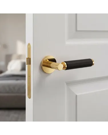 TUPAI 4200/202 Contemporary Round Leather Door Handle - Millapoignees