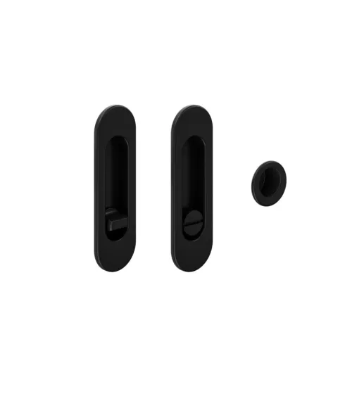 Oval recessed pull handles for sliding doors with privacy lock | MillaPoignees