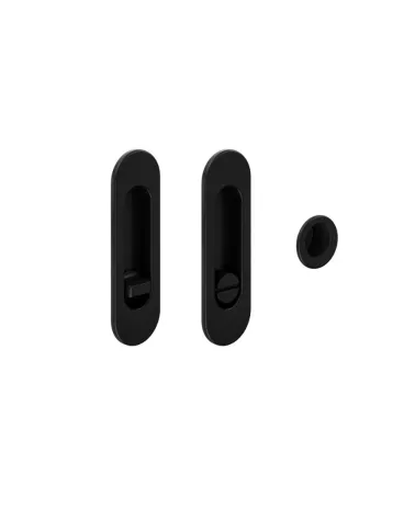 Oval recessed pull handles for sliding doors with privacy lock | MillaPoignees