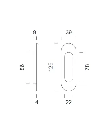Oval recessed pull handles for sliding doors with privacy lock | MillaPoignees