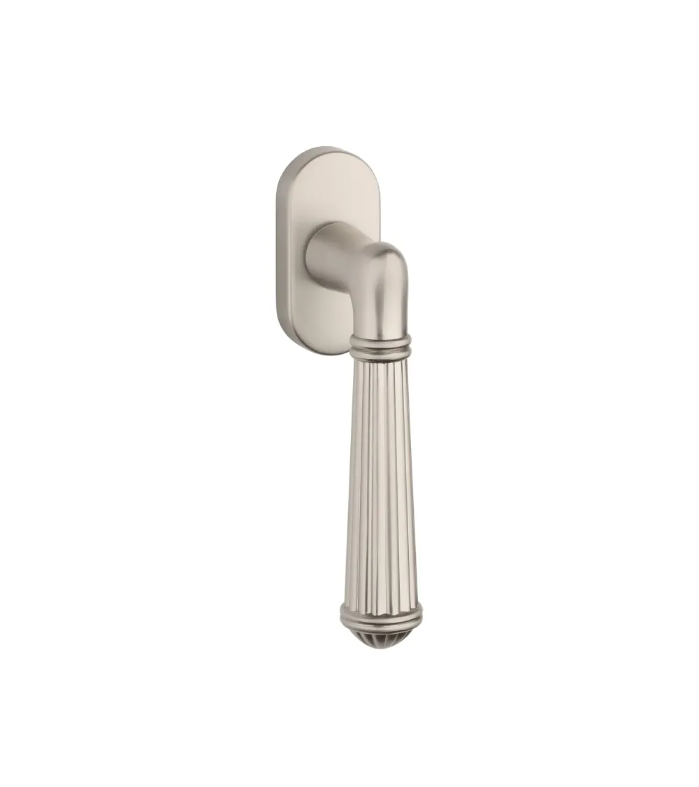 ARIDA aluminium window handle in satin nickel finish