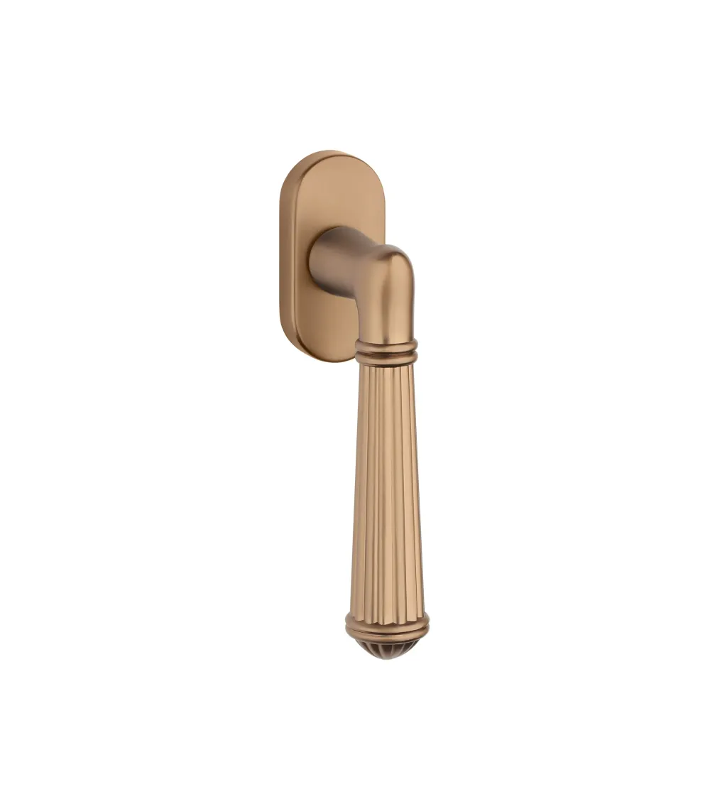 ARIDA aluminium window handle in light brown finish