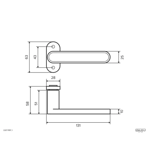 Black iron lever handle