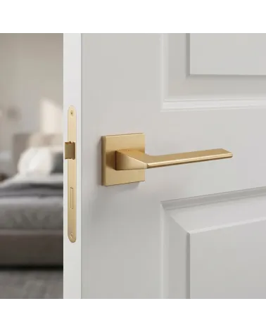 The most beautiful matt gold interior lever handles on square roses