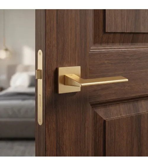 Matt gold Shark door handle - design handle