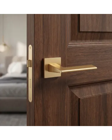 The most beautiful matt gold interior lever handles on square roses