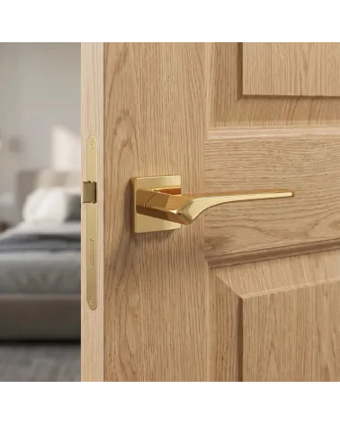 Surprising door handle on a square rose - BERGERIA model