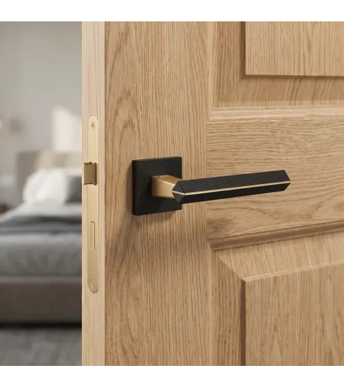 Two-tone matt gold/black CARRERA door handle design handle