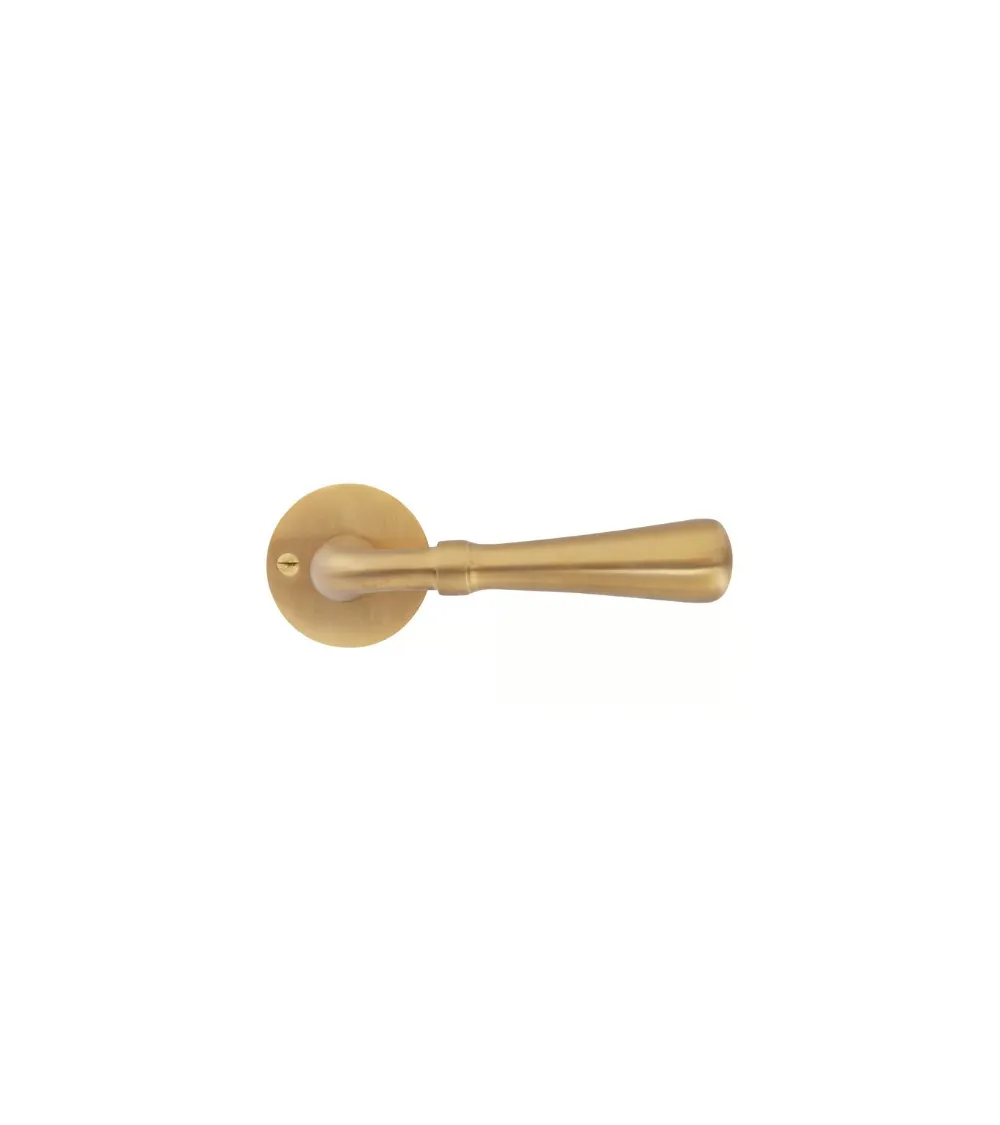 COH1200/50F door lever handle in unlacquered brushed brass | MillaPoignees