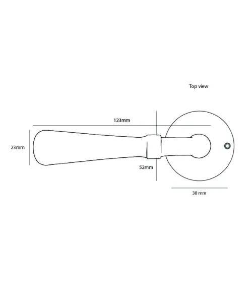 COH1200/50F door lever handle in unlacquered brushed brass | MillaPoignees