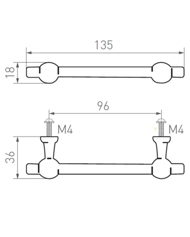 MDF furniture handle - design handle