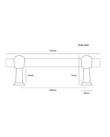 COMT CDF 300 mm unlacquered brushed brass pull handle | MillaPoignees