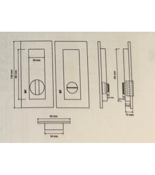 Sliding door handle in bronze Dauby Pure design handle colour 1