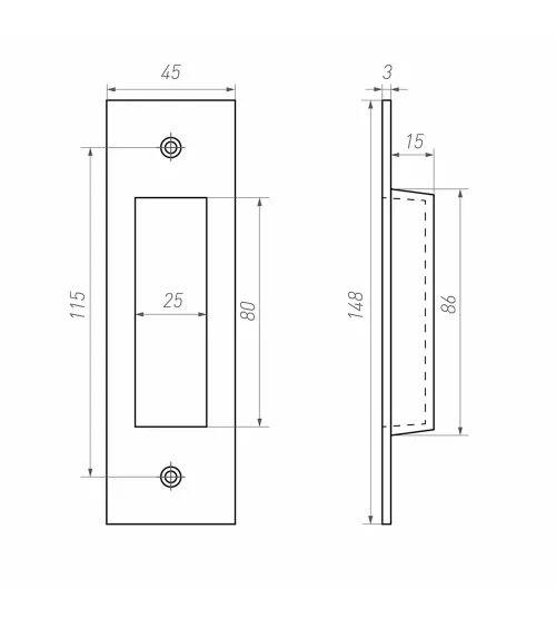 PSLO PURE recessed privacy handle | MillaPoignees