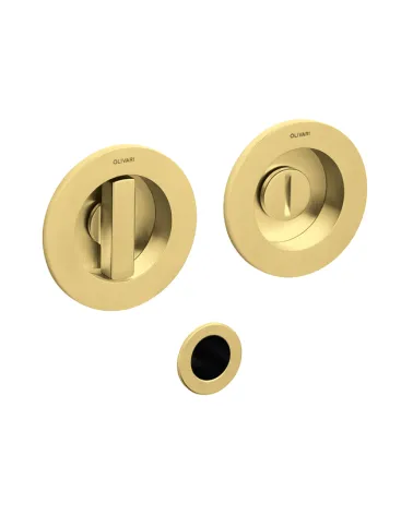 DANTE recessed handle with privacy lock, satin gold