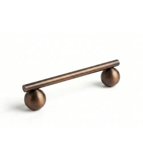Modern brass cabinet pull handle, brown finish – Model 04 | MillaPoignees