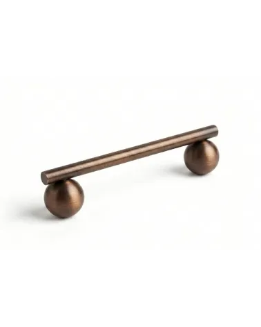 Modern brass cabinet pull handle, brown finish – Model 04 | MillaPoignees