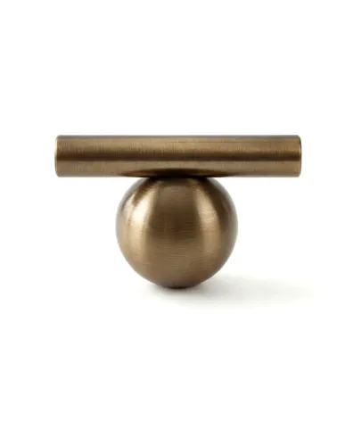 Model 04 brass cabinet knob with a brown finish | MillaPoignees
