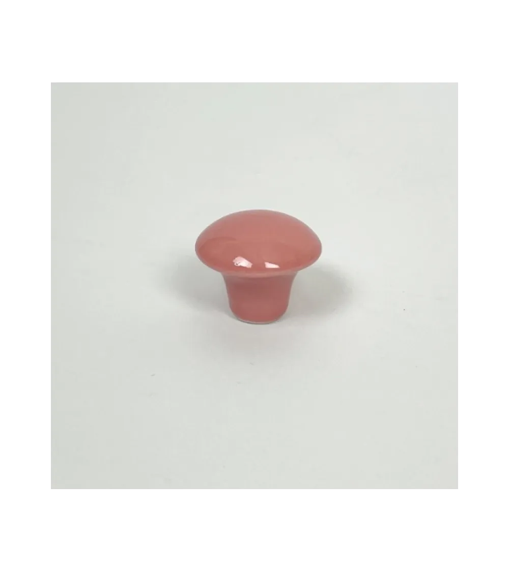 Glossy glazed porcelain wall hook in coral, size S – Anne Black