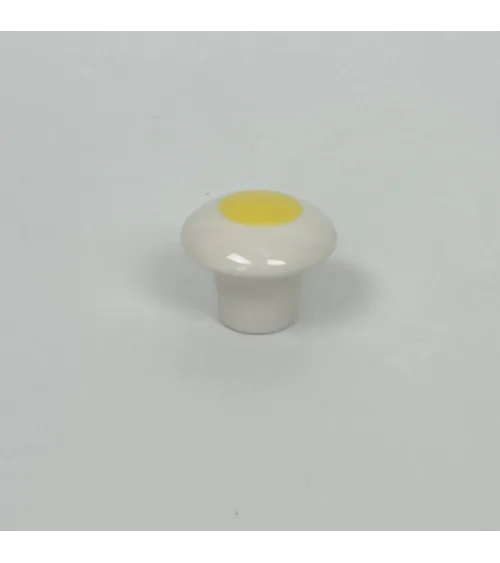 Dot porcelain furniture knob in sunshine yellow, size S – Anne Black