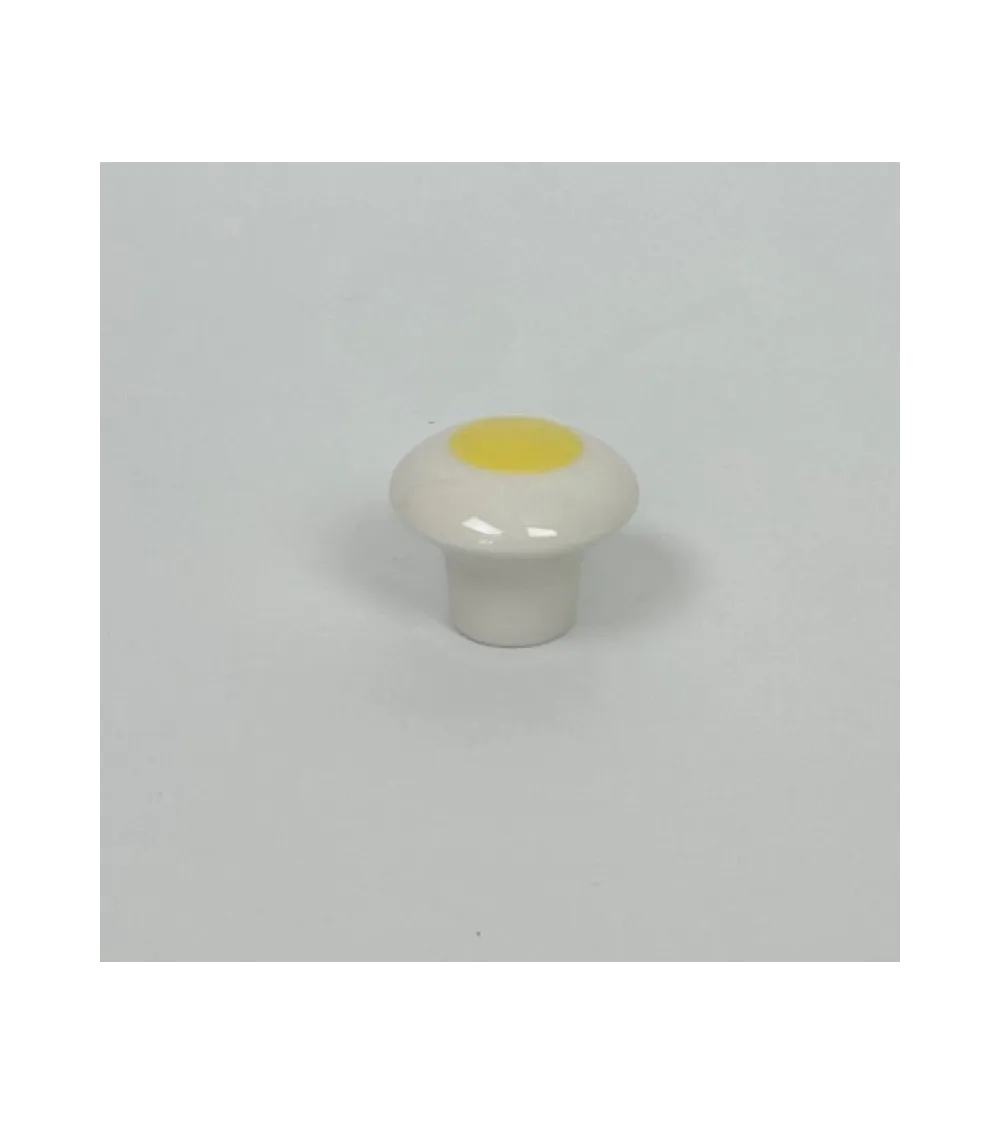 Dot porcelain wall hook in sunny yellow, size S – Anne Black