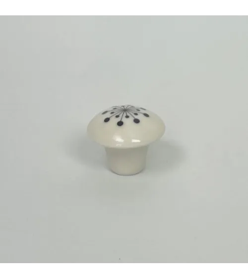 Flower porcelain wall hook in black, size S – Anne Black