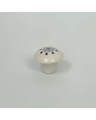 Flower porcelain wall hook in black, size S – Anne Black