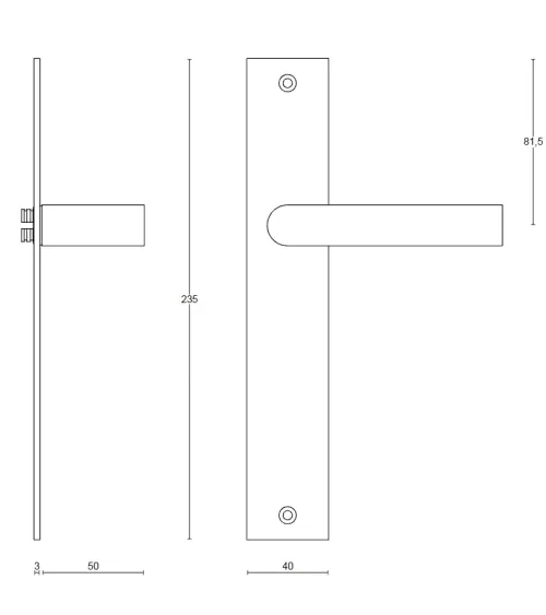 Formani ARC lever handle on backplate | MillaPoignees